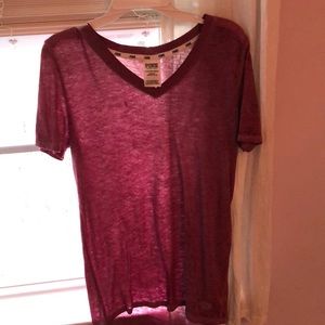PINK Magenta Sleepwear V-neck Top